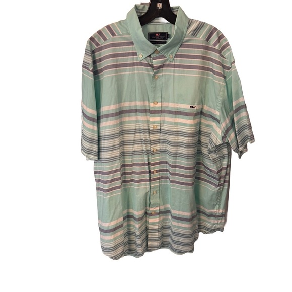 Vineyard Vines Classic Tucker Shirt Men's Sz XXL Green/ Blue Button Down NEW - Picture 1 of 8